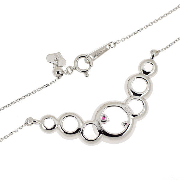 K18WG ルビー ダイヤモンド ペンダントネックレス 0.08ct D0.40ct