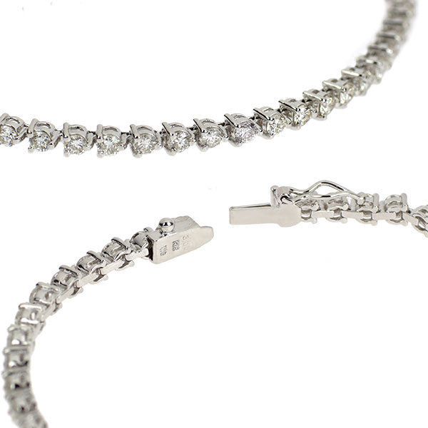 K18WG ダイヤモンド ブレスレット 3.00ct テニス