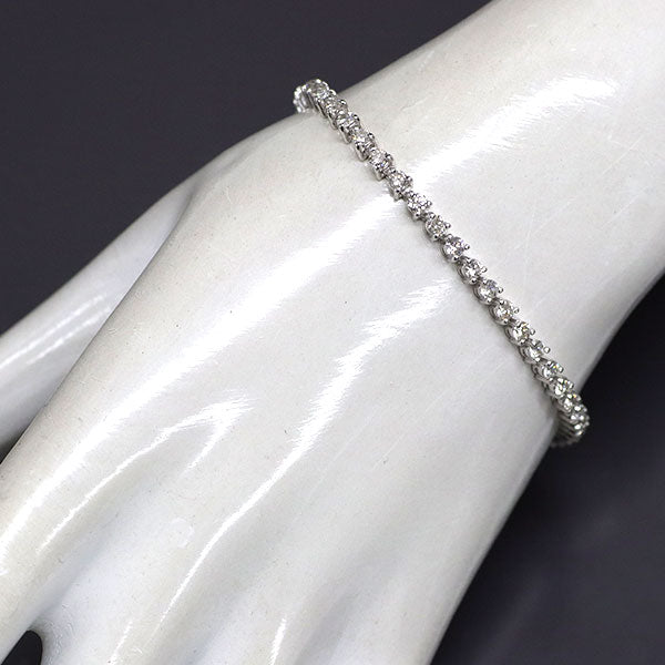 K18WG ダイヤモンド ブレスレット 3.00ct テニス