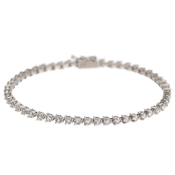 K18WG ダイヤモンド ブレスレット 3.00ct テニス