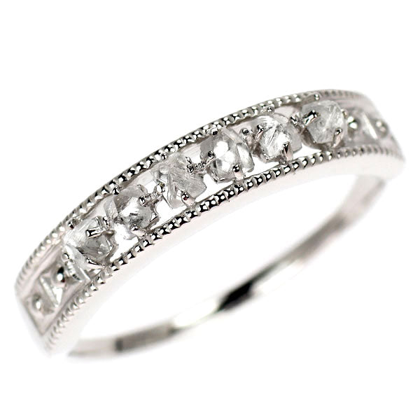 K18WG ラフカット ダイヤモンド リング 0.30ct