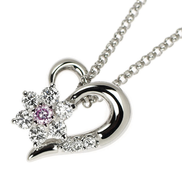 Pt900/ Pt850 天然ピンク ダイヤモンド ペンダントネックレス 0.070ct 