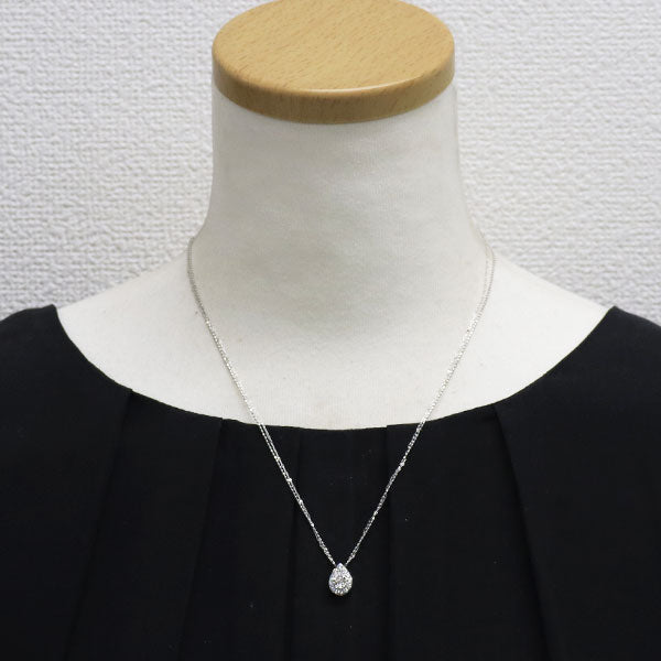 K18WG さくらカット ダイヤモンド  ペンダントネックレス 0.154ct 0.35ct