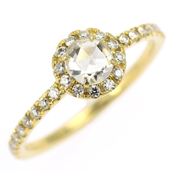 アーカー K18YG ローズカット/ラウンドブリリアント ダイヤモンド リング 0.30ct ピンキー
