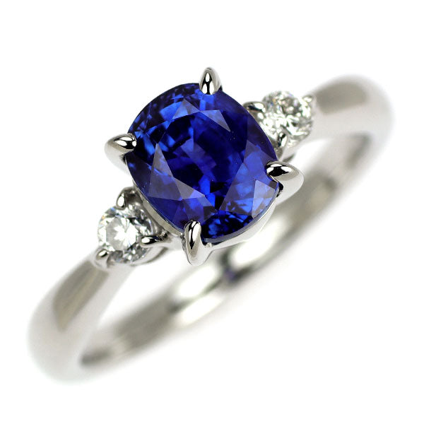 Pt900 サファイア ダイヤモンド リング 1.63ct D0.14ct