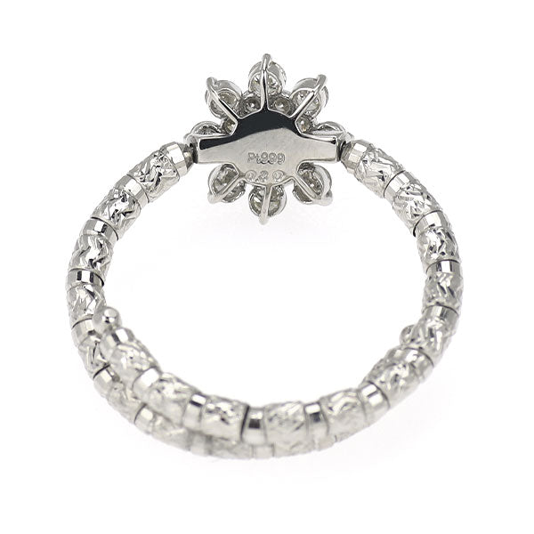 Pt999 ダイヤモンド リング 0.30ct 形状記憶 フラワー