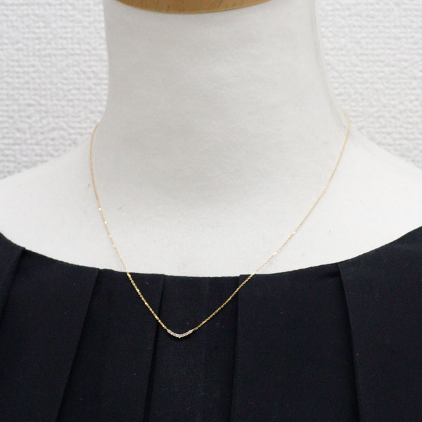アガット/agete K18YG ダイヤモンド ペンダントネックレス 0.04ct