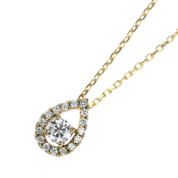 ヴァンドーム青山 K18YG ダイヤモンド ペンダントネックレス 0.101ct D0.06ct