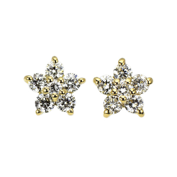 ポンテヴェキオ K18YG ダイヤモンド ピアス 0.17ct  フラワー