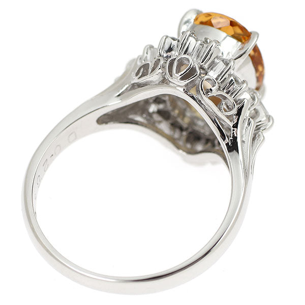 Pt900 トパーズ ダイヤモンド リング 2.31ct D0.28ct