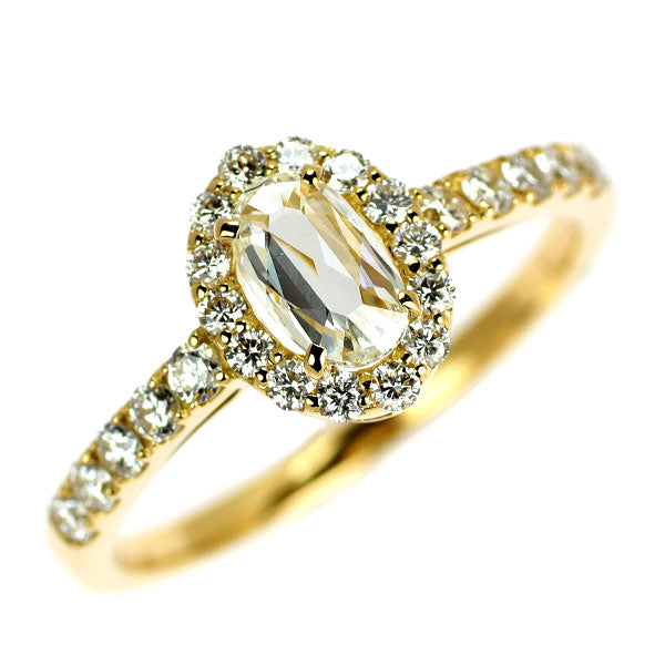 新品 K18YG ローズカット ダイヤモンド リング 0.305ct J SI1 D0.33ct 【エスコレ】