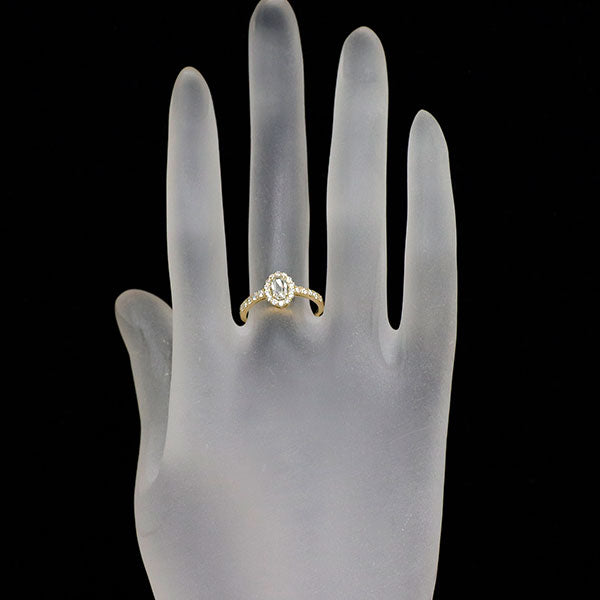新品 K18YG ローズカット ダイヤモンド リング 0.305ct J SI1 D0.33ct 【エスコレ】