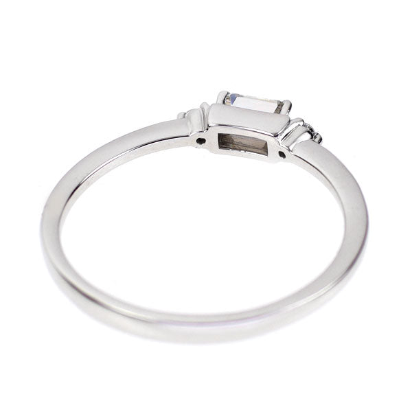 新品 Pt950 エメラルドカット 天然グレー ダイヤモンド リング 0.170ct VLYG VS1 D0.02ct【エスコレ】