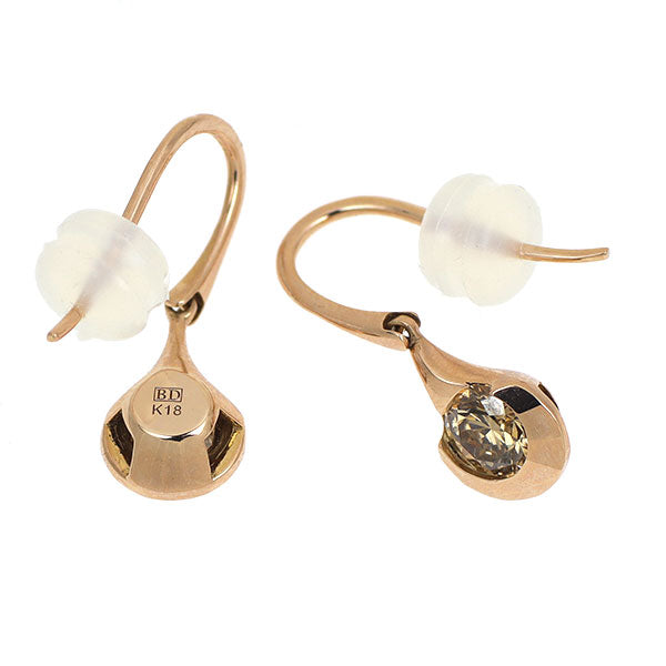 カシケイ K18BG ブラウン ダイヤモンド ピアス 0.60ct ドッツ