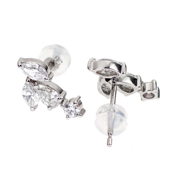 Pt900 ダイヤモンド ピアス 1.08ct D0.20ct