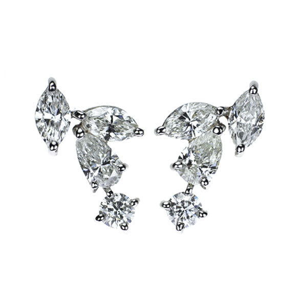 Pt900 ダイヤモンド ピアス 1.08ct D0.20ct