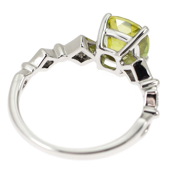 Pt950 スフェーン ダイヤモンド リング 1.35ct D0.10ct