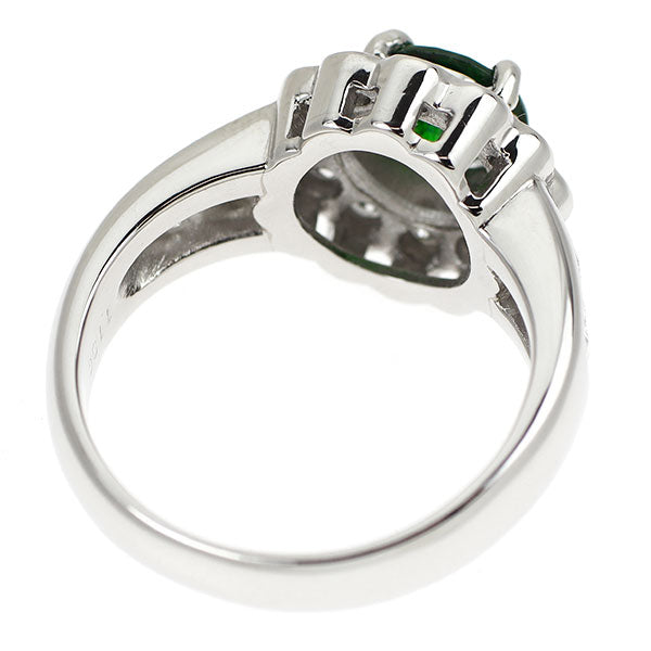 Pt900 デマントイド ガーネット ダイヤモンド リング 1.180ct D1.34ct
