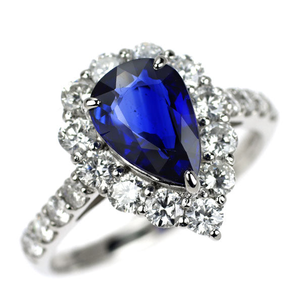 Pt950 ロイヤルブルー サファイア ダイヤモンド リング 1.85ct D1.11ct