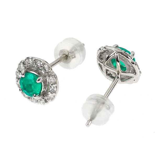 Pt900 エメラルド ダイヤモンド ピアス 0.56ct D0.52ct