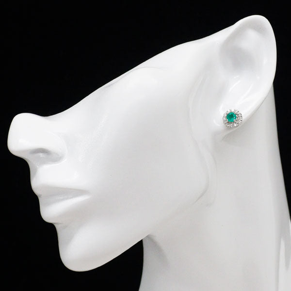 Pt900 エメラルド ダイヤモンド ピアス 0.56ct D0.52ct