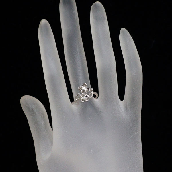 K18WG ダイヤモンド リング 0.09ct フラワー