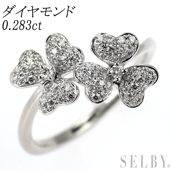 K18WG ダイヤモンド リング 0.283ct フラワー