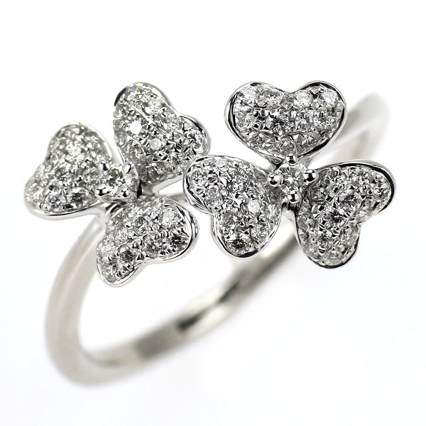 K18WG ダイヤモンド リング 0.283ct フラワー