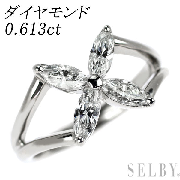 Pt900 ダイヤモンド リング 0.613ct フラワー