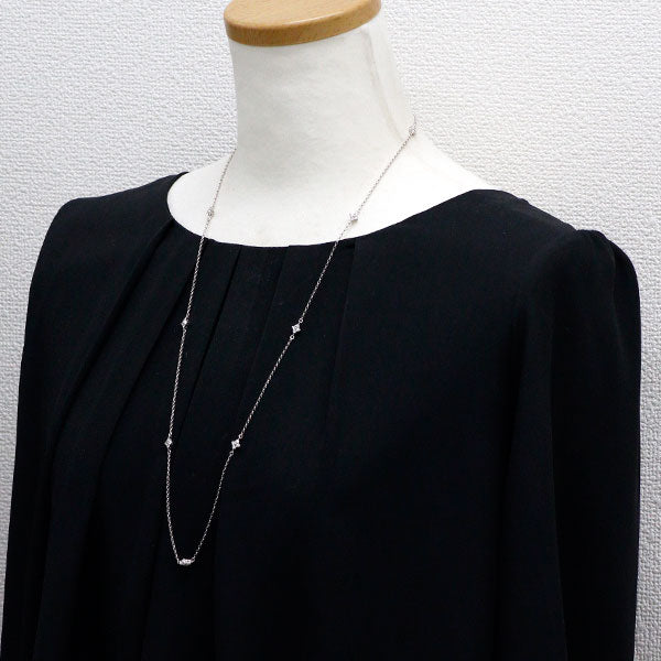 ミキモト K18WG ダイヤモンド ステーション ネックレス 1.06ct 70cm 《セルビー銀座店》【中古】