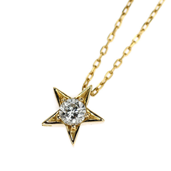 wish upon a star K18YG ダイヤモンド ルビー ペンダントネックレス 0.091ct スター 星 リバーシブル