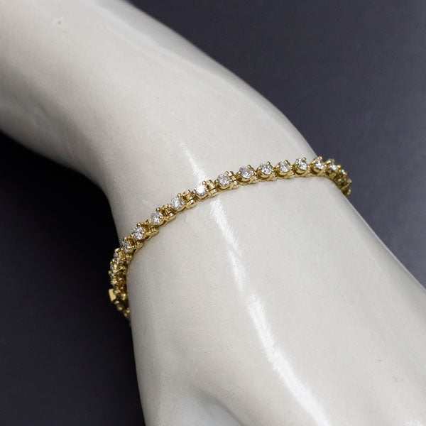 K18YG ダイヤモンド テニス ブレスレット 2.375ct