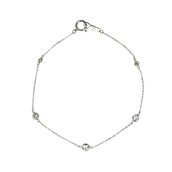 Pt850 ダイヤモンド ステーション ブレスレット 0.605ct