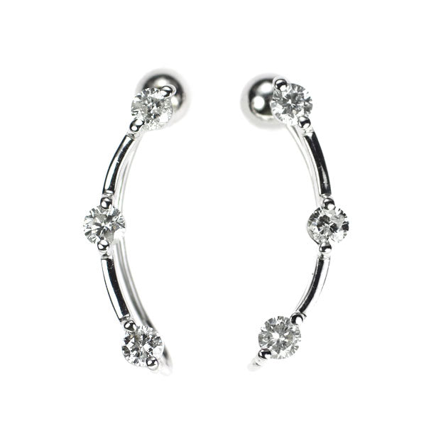 K18WG ダイヤモンド イヤリング/ イヤーカフ 0.50ct
