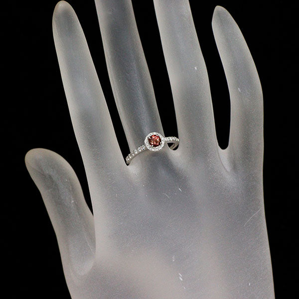 Pt900 ピンクトルマリン ダイヤモンド リング 0.34ct D0.20ct
