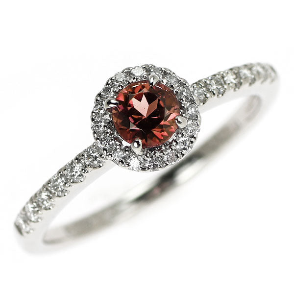 Pt900 ピンクトルマリン ダイヤモンド リング 0.34ct D0.20ct