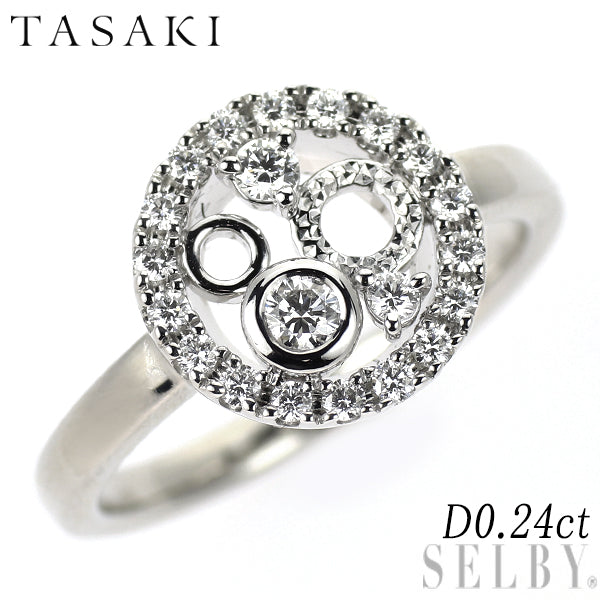 田崎真珠 K18WG ダイヤモンド リング 0.24ct