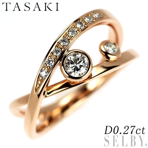 田崎真珠 K18PG ダイヤモンド リング 0.27ct