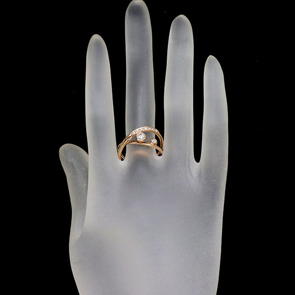 田崎真珠 K18PG ダイヤモンド リング 0.27ct
