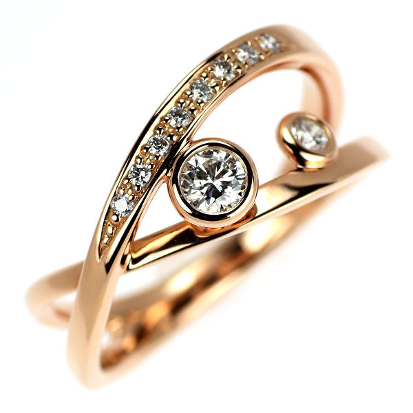 田崎真珠 K18PG ダイヤモンド リング 0.27ct