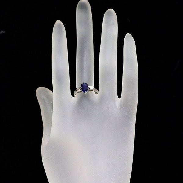 Pt900 マダガスカル産 非加熱サファイア ダイヤモンド リング 1.69ct D0.18ct 陽刻ビンテージ 昭和風レトロ 千本透かし