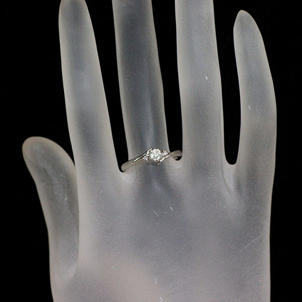 Pt900 さくらカットダイヤモンド 天然ピンクダイヤ リング 0.184ct PD0.02ct