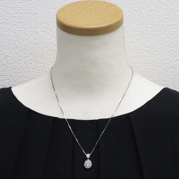 Pt900/ Pt850 ペアシェイプ ダイヤモンド ペンダントネックレス 0.570ct VLY SI2 D0.68ct