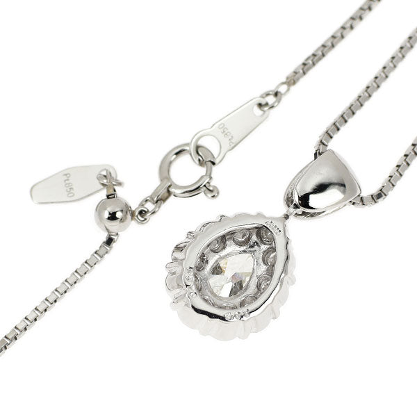 Pt900/ Pt850 ペアシェイプ ダイヤモンド ペンダントネックレス 0.570ct VLY SI2 D0.68ct