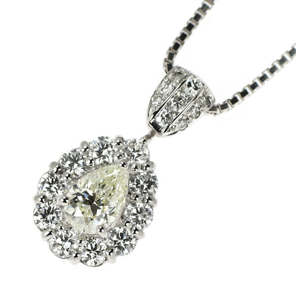 Pt900/ Pt850 ペアシェイプ ダイヤモンド ペンダントネックレス 0.570ct VLY SI2 D0.68ct