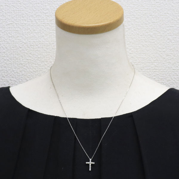 スタージュエリー Pt950 ダイヤモンド ペンダントネックレス 0.30ct クロス