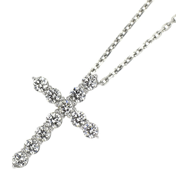 スタージュエリー Pt950 ダイヤモンド ペンダントネックレス 0.30ct クロス