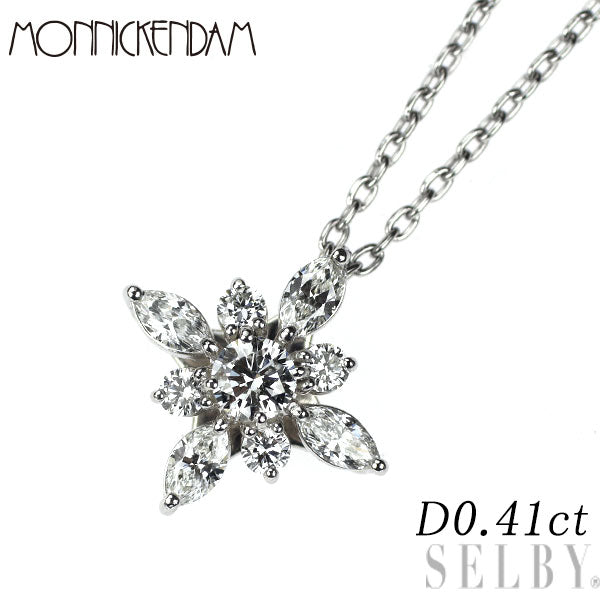 モニッケンダム Pt900/ Pt850 ダイヤモンド ペンダントネックレス 0.40ct
