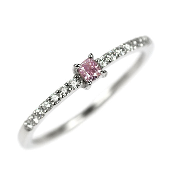Pt900 天然ピンクダイヤモンド リング 0.081ct D0.10ct