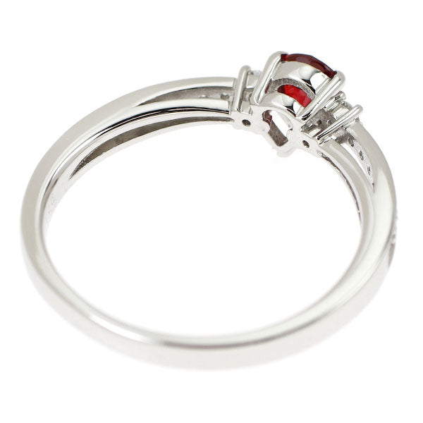 Pt950 非加熱ピジョンブラッドルビー ダイヤモンド リング 0.36ct D0.12ct
